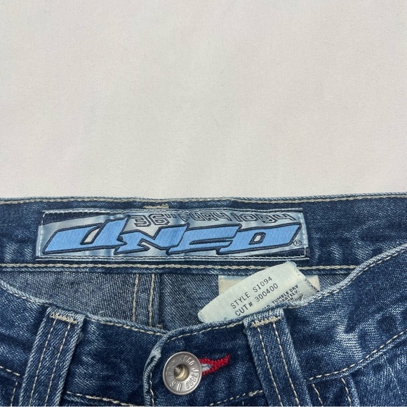 JNCO Girlie Stuff Fury Wide Leg Flare Vintage 90s Y2K Sweatpants Panel Jeans 5 - Picture 5 of 9